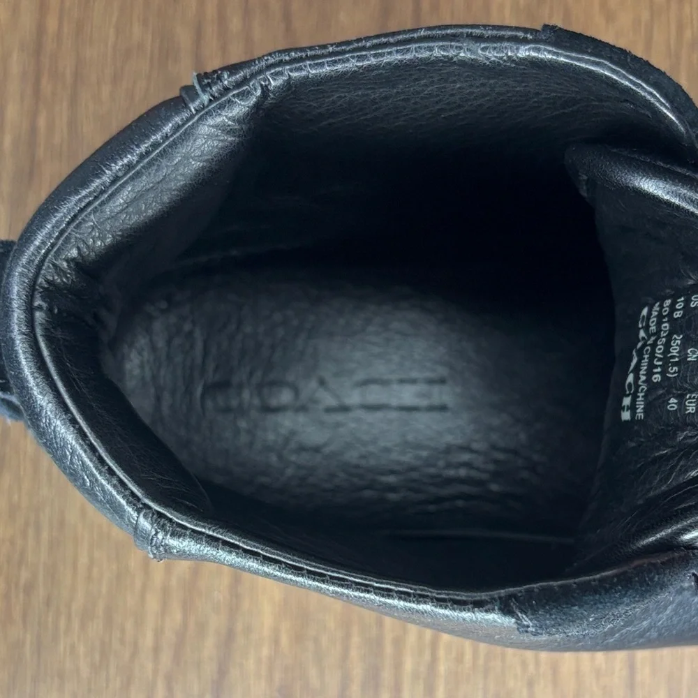 Coach Black Leather High Top Sneakers Men’s Size 10